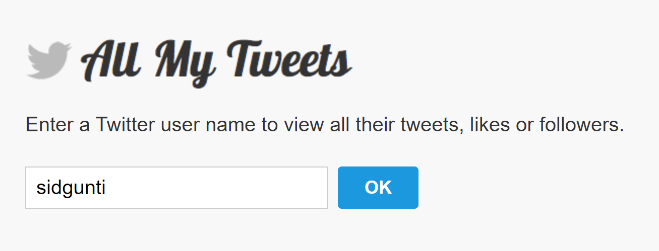 All My Tweets - Enter Twitter ID